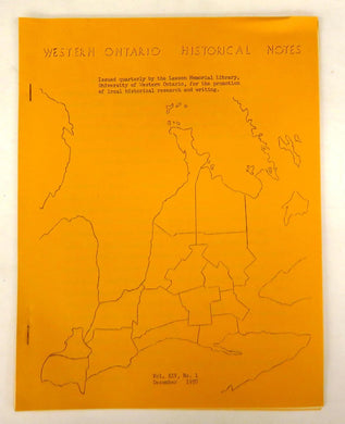 Western Ontario Historical Notes December 1957