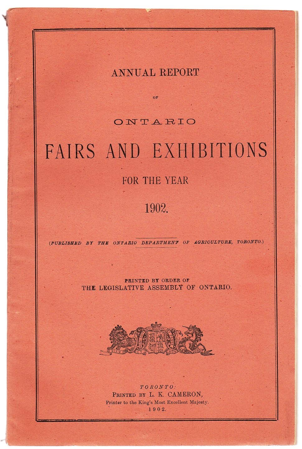 Annual Report of Ontario Fairs and Exhibitions for the Year 1902