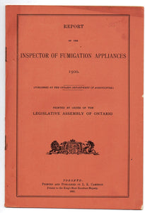 Report of the Inspector of Fumigation Appliances 1900
