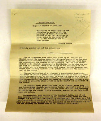 A Notable Law Suit (typed manuscript)