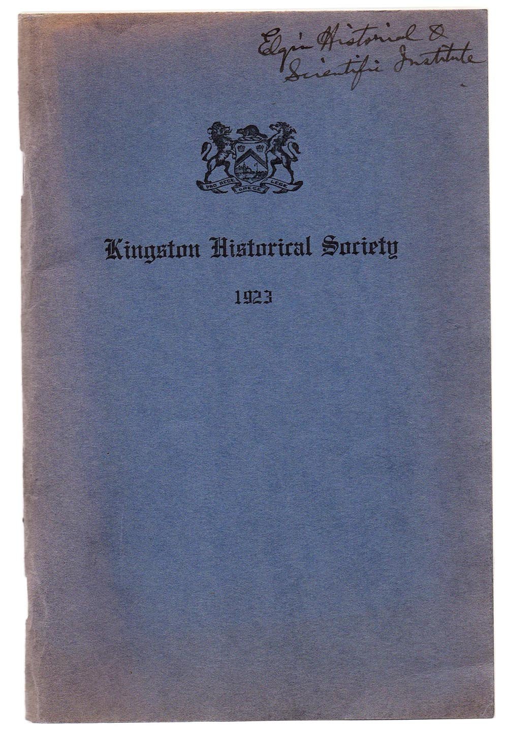 Kingston Historical Society Reports and Proceedings 1923