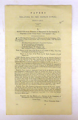 Papers Relating to the Crinan Canal; 1813-1815