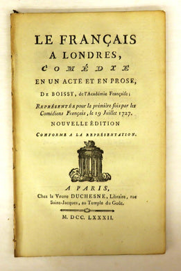 Le Français a Londres, Comédie en un Acte et en Prose