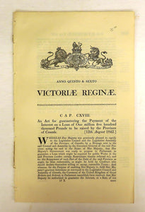 An Act for guaranteeing the Payment of the Interest on a Loan of One million five hundred thousand Pounds to be raised by the Province of Canada