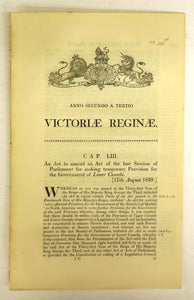 An Act to amend an Act of the last Session of Parliament for making temporary Provision for the Government of Lower Canada