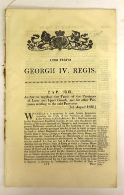 An Act to regulate the Trade of the  Provinces of Lower and Upper Canada, and for other Purposes relating to the said Provinces