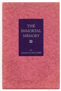 The Immortal Memory: An Address before the Burns Literary Society of Toronto, January 25, 1944