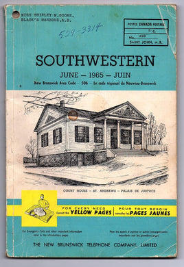 Southwestern New Brunswick telephone book June 1965