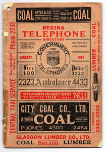 Regina Telephone Directory January 1924