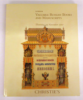 Christie's Valuable Russian Books and Manuscripts