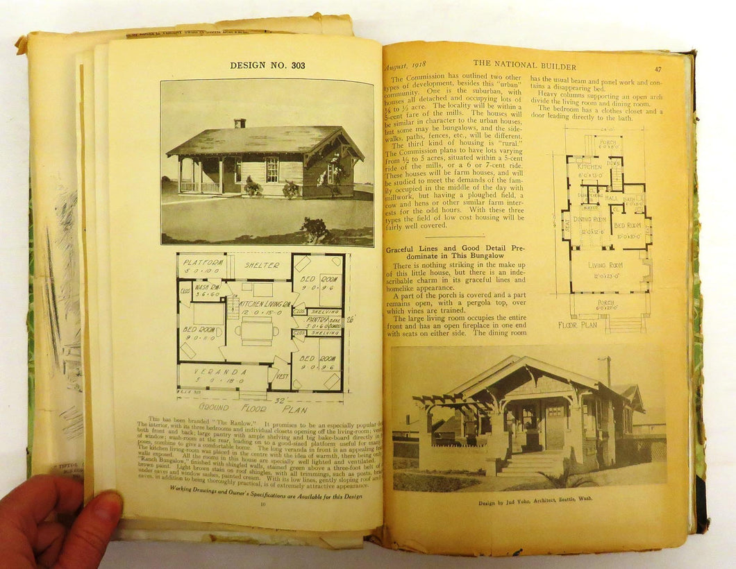 Bound collection of house and barn plans ca. 1914-1916