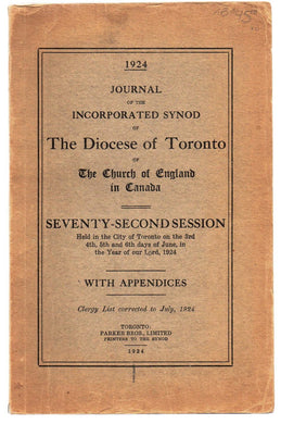 Journal of the Incorporated Synod of The Diocese of Toronto of The Church of England in Canada