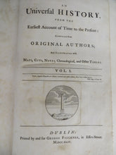 An Universal History from the Earliest Account of Time to the Present: Compiled from Original Authors; and Illustrated with Maps, Cuts, Notes. Chronological, and Other Tables.