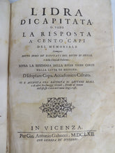 Lidrea Dicapitata, o vero la Risposta a Cento Capi del Memoriale Stampato sotto nome de Dipvtati del Regno di Sicilia, e della Città  di Palermo. Sopra La Residenza della Regnia Fran Corte nella citta di Messina.