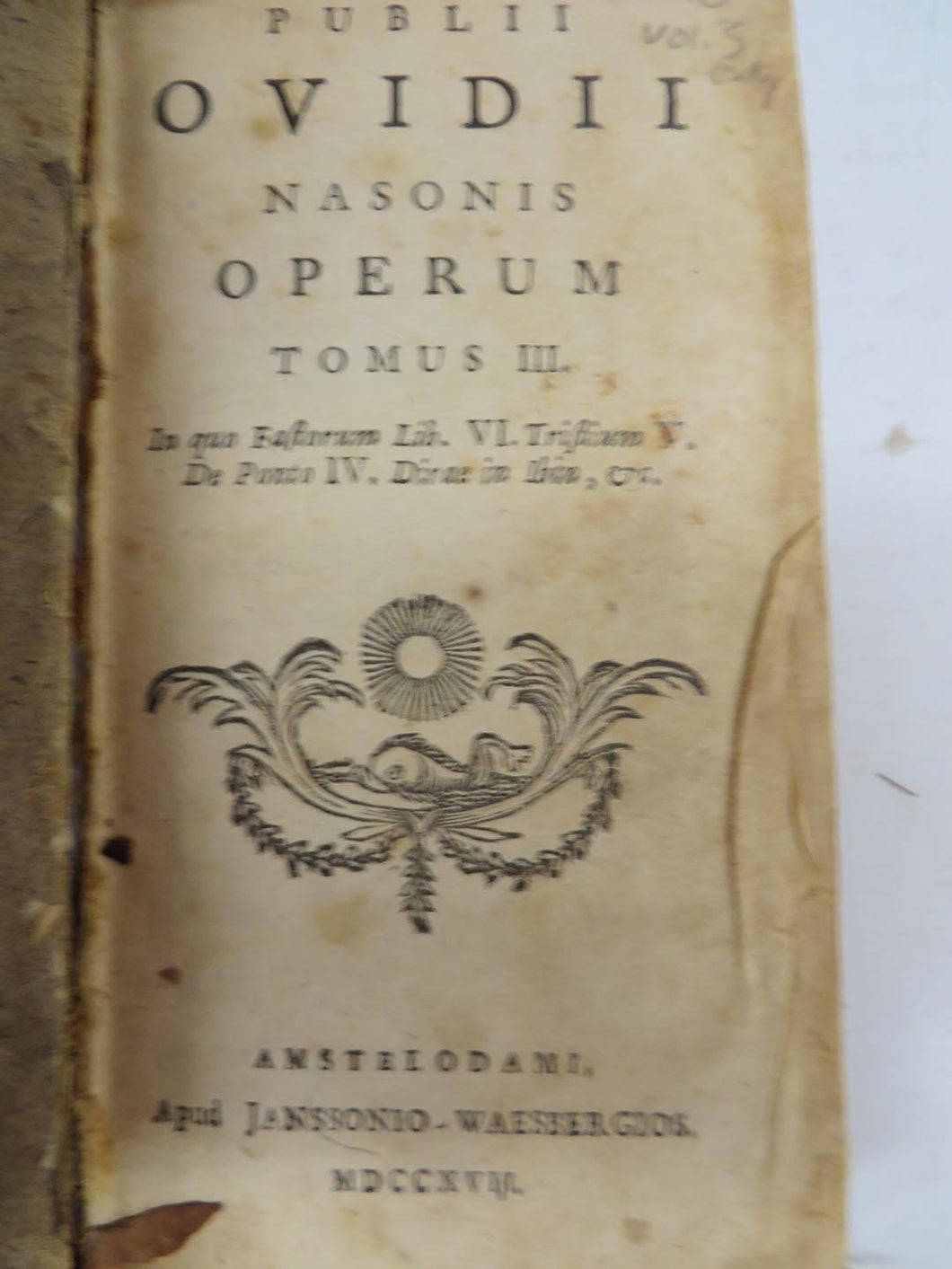 Publii Ovidii Nasonis Operum. Tomus III. 