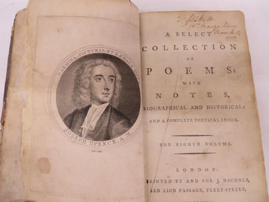 A Select Collection of Poems: with Notes, Biographical and Historical; and a Complete Poetical Index. The Eighth Volume