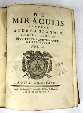 De Miraculis. Vol. I