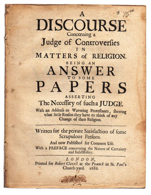A Discourse Concerning a Judge of Controversies in Matters of Religion
