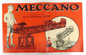 Meccano Instructions for No. 5a Accessory Outfit