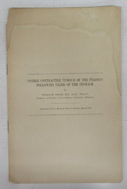 Visible Contractile Tumour of the Pylorus Following Ulcer of the Stomach