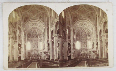 Interior of Church of the Gesu, Montreal, stereocard