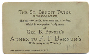 Carte de visite of the St. Benoit twins