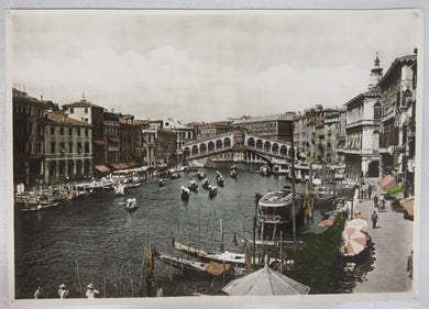 Hand-tinted photo of Rialto Bridge, Venice