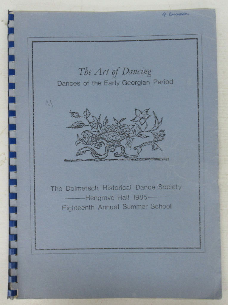 The Art of Dancing: Dances of the Early Georgian Period
