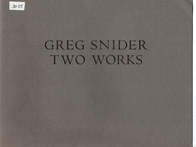 Greg Snider: Two Works