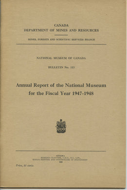 Annual Report of the National Museum for the Fiscal Year 1947-1948