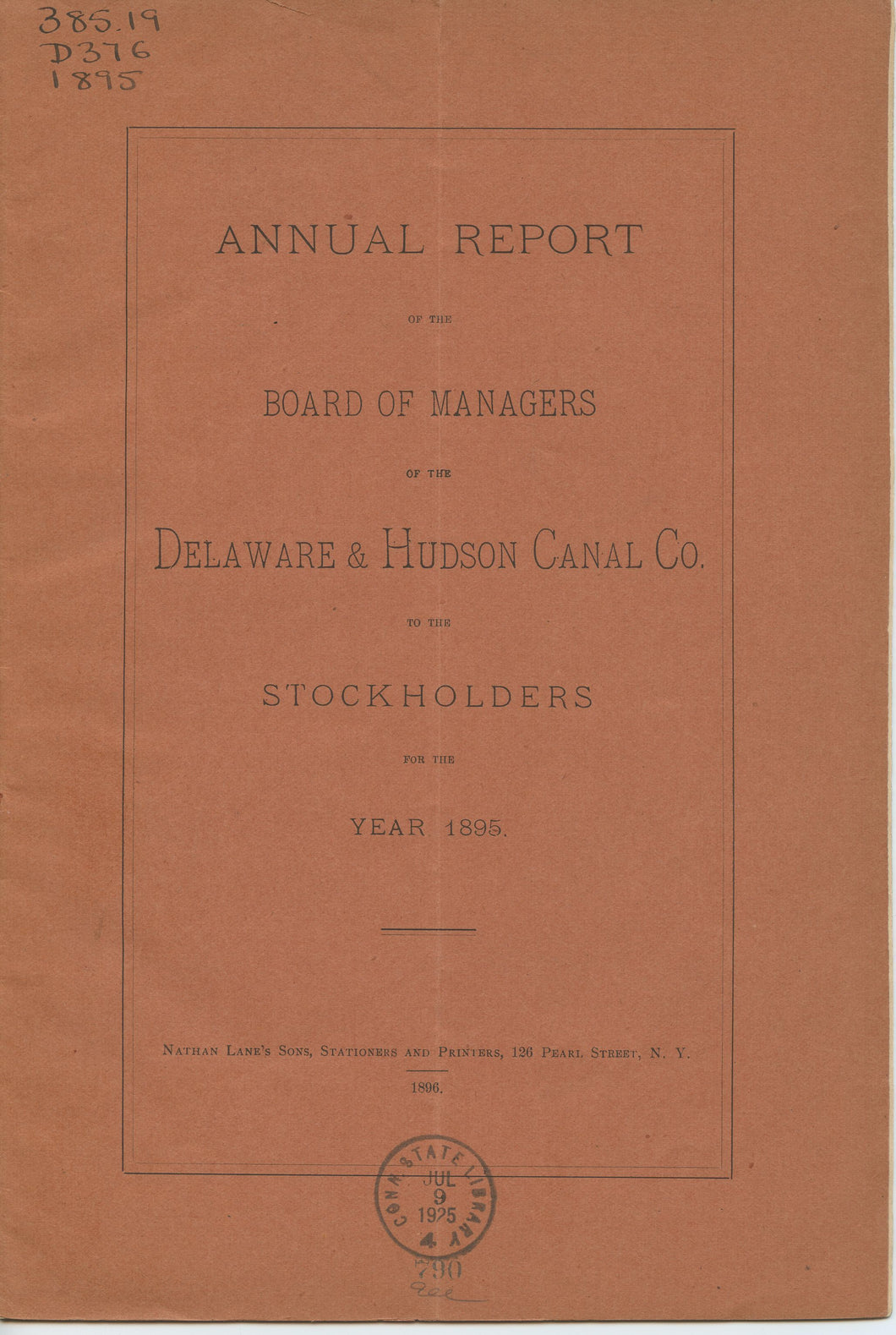 Annual Report of the Board of Managers of the Delaware & Hudson Canal Co. to the Stockholders, for the Year 1895