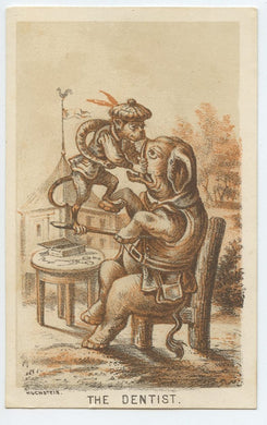 Carte de visite sized cartoon "The Dentist"