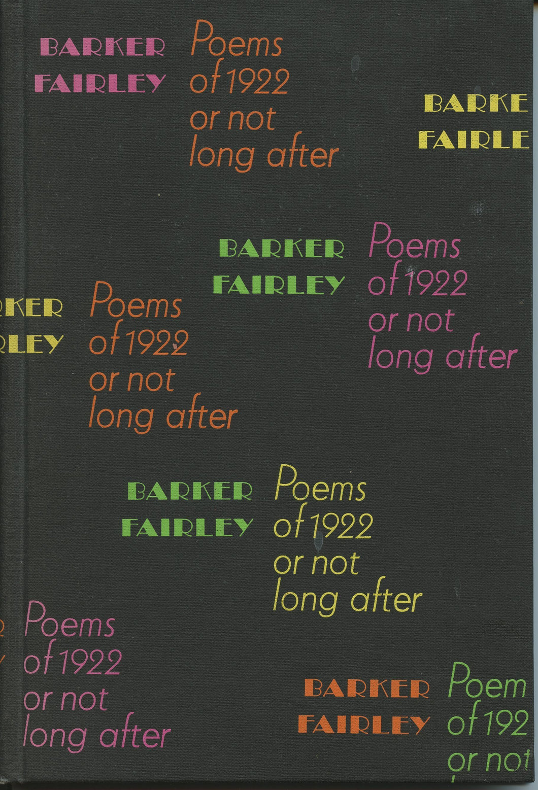 Poems of 1922 or not long after