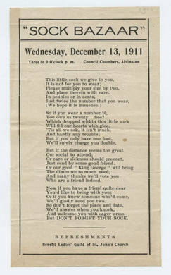 Sock Bazaar advertisement, 1911