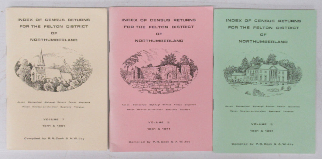 Index of Census Returns for the Felton District of Northumberland. Vol. 1. 1841 & 1851. Vol. 2. 1861 & 1871. Vol. 3. 1881 & 1891