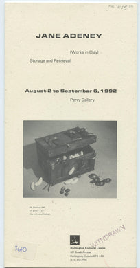 Jane Adeney (Works in Clay) Storage and Retrieval