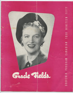 Gracie Fields Souvenir Program, Canadian Tour, Nineteen Fifty