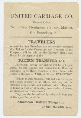 United Carriage Co. sales handbill