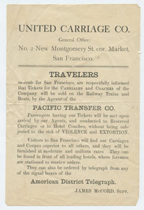 United Carriage Co. sales handbill