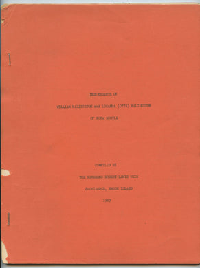 Descendants of William Haliburton and Lusanna (Otis) Haliburton of Nova Scotia
