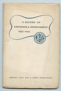 A Record of Expansion & Improvement 1925-1943