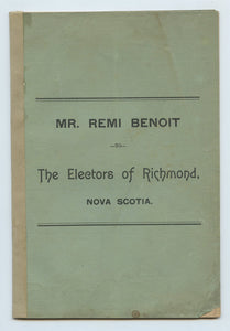 to The Electors of Richmond, Nova Scotia