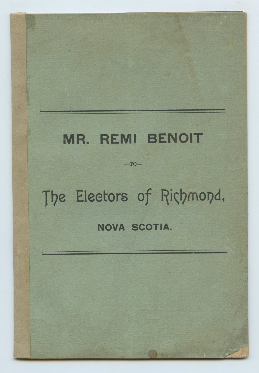 to The Electors of Richmond, Nova Scotia