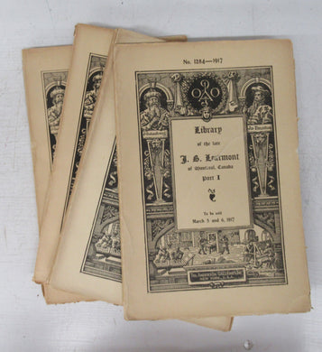 Library of the late J. B. Learmont of Montreal, Canada Part I-IV