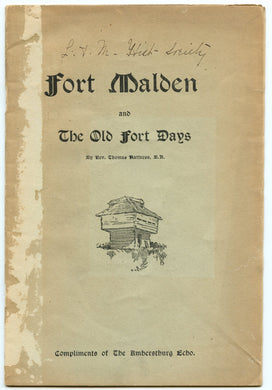 Fort Malden and the Old Fort Days