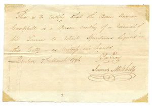 Testimonial for Duncan Campbell liquor licence
