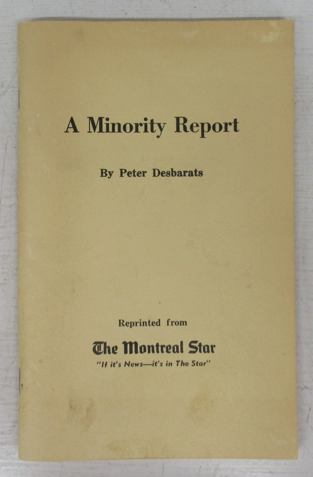 A Minority Report; Une voix minoritaire
