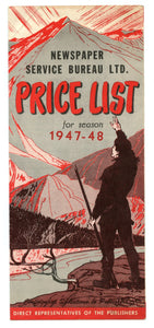 Newspaper Service Bureau Ltd. Prince List for season 1947-48