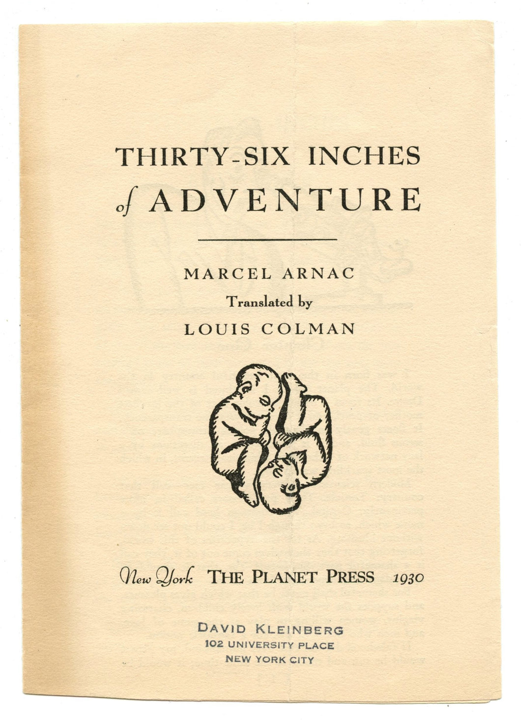 Prospectus and order form for Thirty-Six Inches of Adventure, by Marcel Arnac