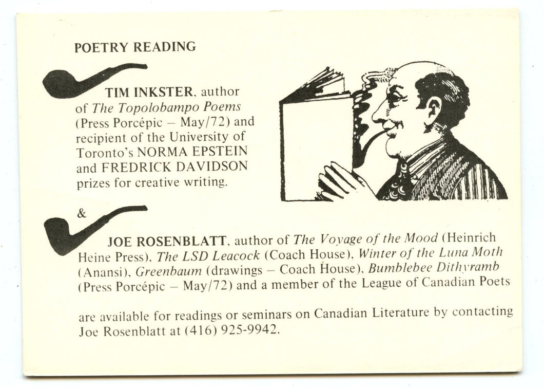Poetry Reading promotional card